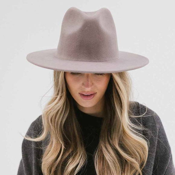 GIGI PIP Wes Tall Fedora Hat Light Grey